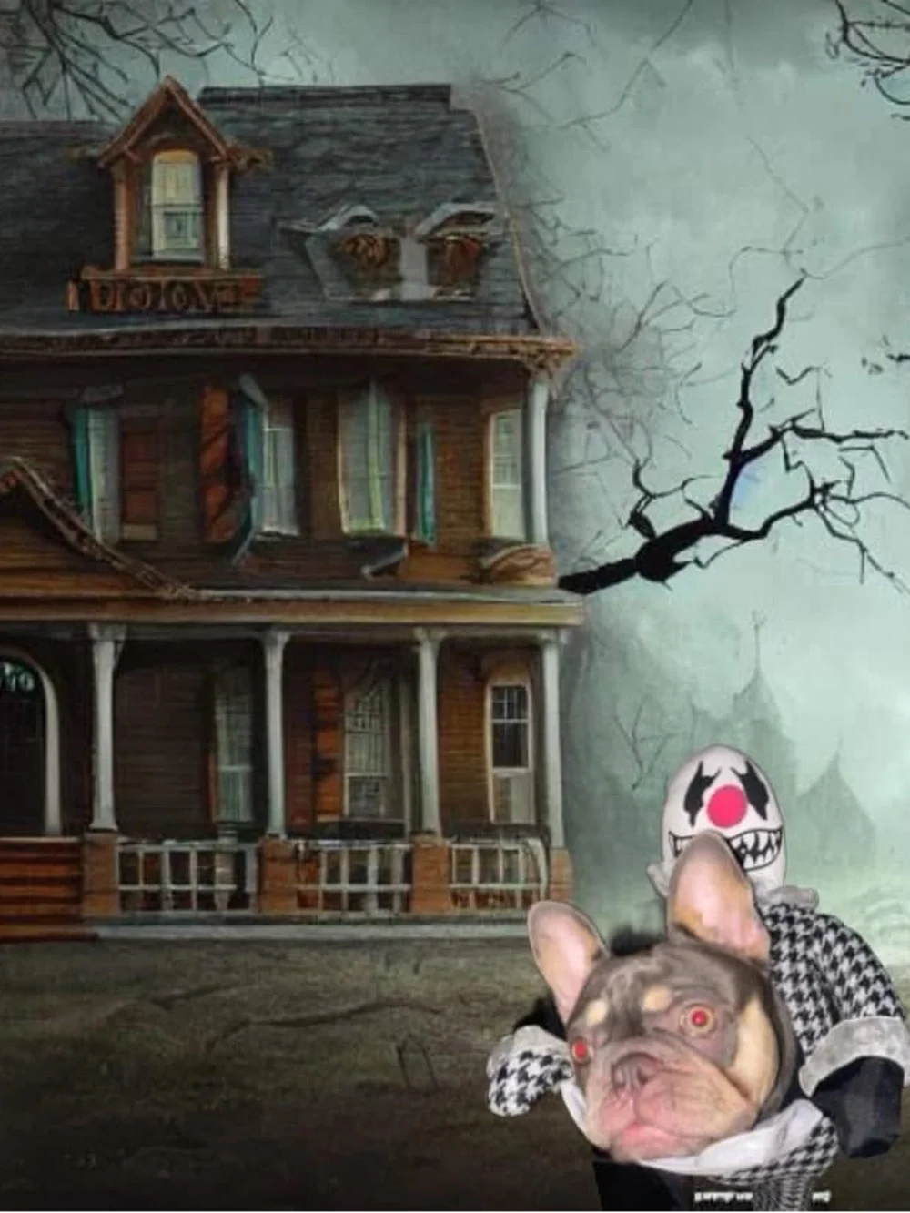 Viral Halloween Clown Dog Headless Tray Costume
